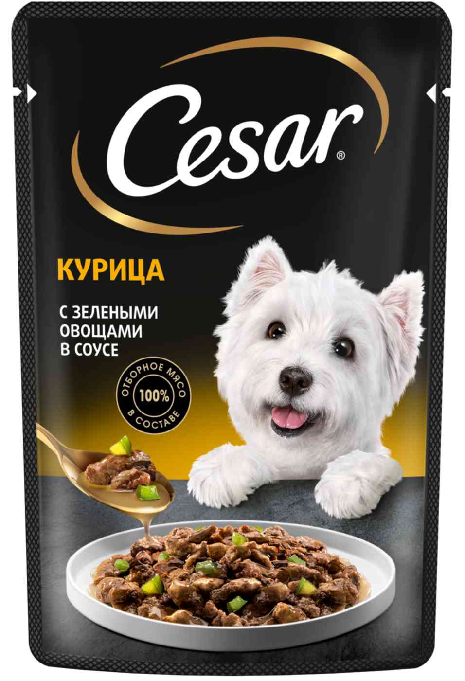 Влажный корм для собак Cesar курица-зеленые овощи в соусе
