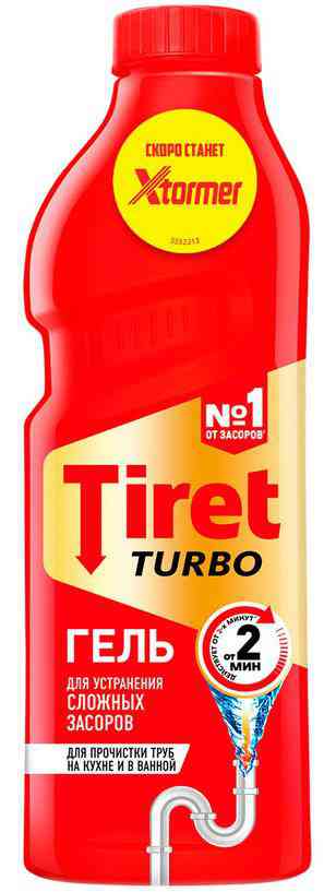Гель для труб Tiret Turbo для устранения сложных засоров
Гель для труб Tiret Turbo для устранения сложных засоров
