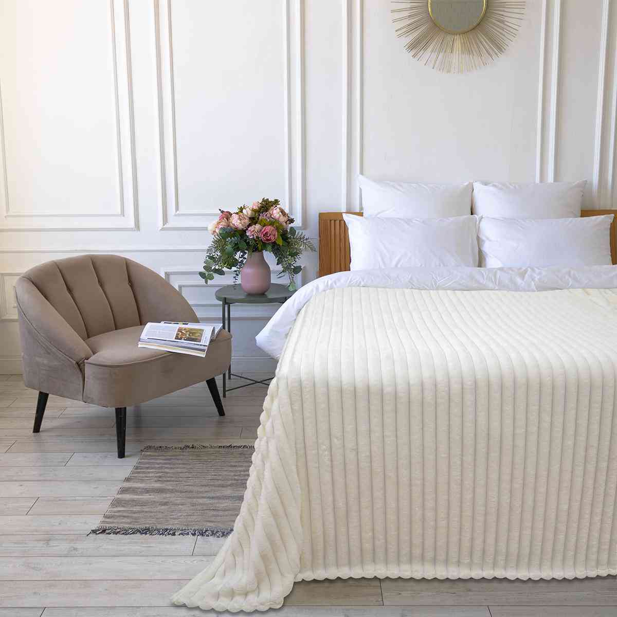 Покрывало велсофт Волна цвет кремовый
Покрывало велсофт Волна цвет кремовый