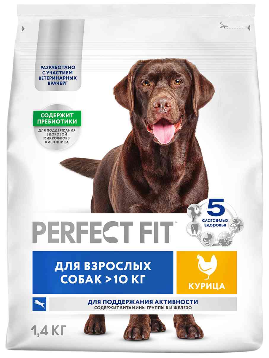 Сухой корм для собак средних и крупных пород Perfect Fit Для поддержания активности курица
Сухой корм для собак средних и крупных пород Perfect Fit Для поддержания активности курица