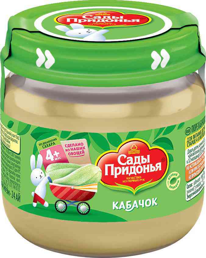 Пюре Сады Придонья кабачок с 4 месяцев 
Пюре Сады Придонья кабачок с 4 месяцев