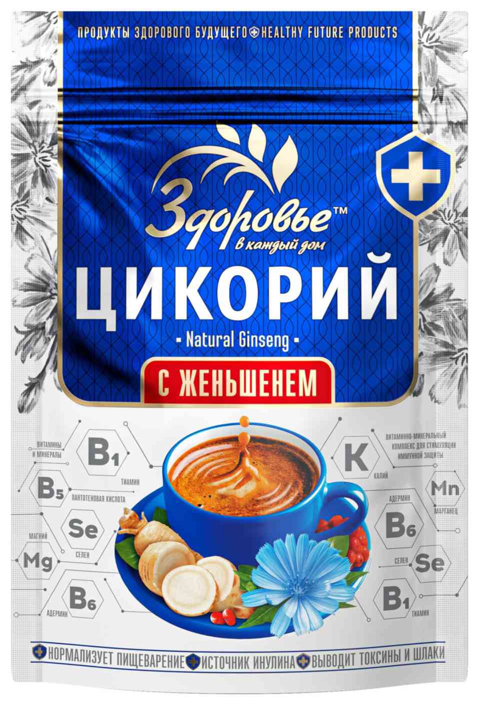 Цикорий гранулированный Здоровье с экстрактом женьшеня 
Цикорий гранулированный Здоровье с экстрактом женьшеня