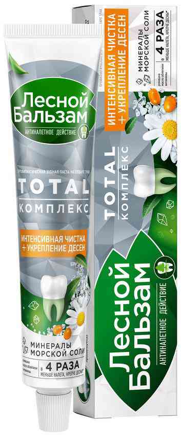 Зубная паста Лесной Бальзам Total Комплекс ромашка-облепиха
Зубная паста Лесной Бальзам Total Комплекс ромашка-облепиха