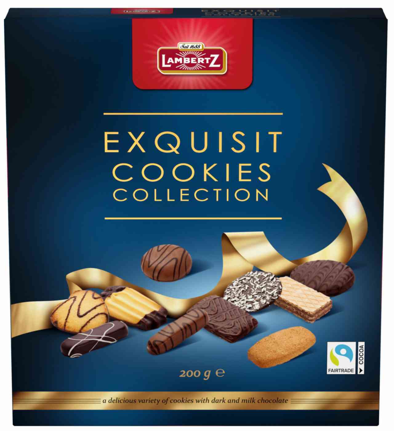 Набор печенья Lambertz Exquisit с тёмным и молочным шоколадом