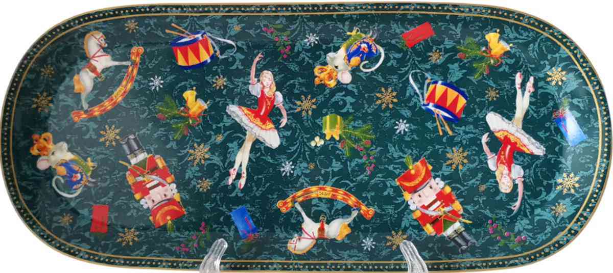 Блюдо овальное фарфоровое Щелкунчик, цвет: белый/зеленый
Блюдо овальное фарфоровое Щелкунчик, цвет: белый/зеленый