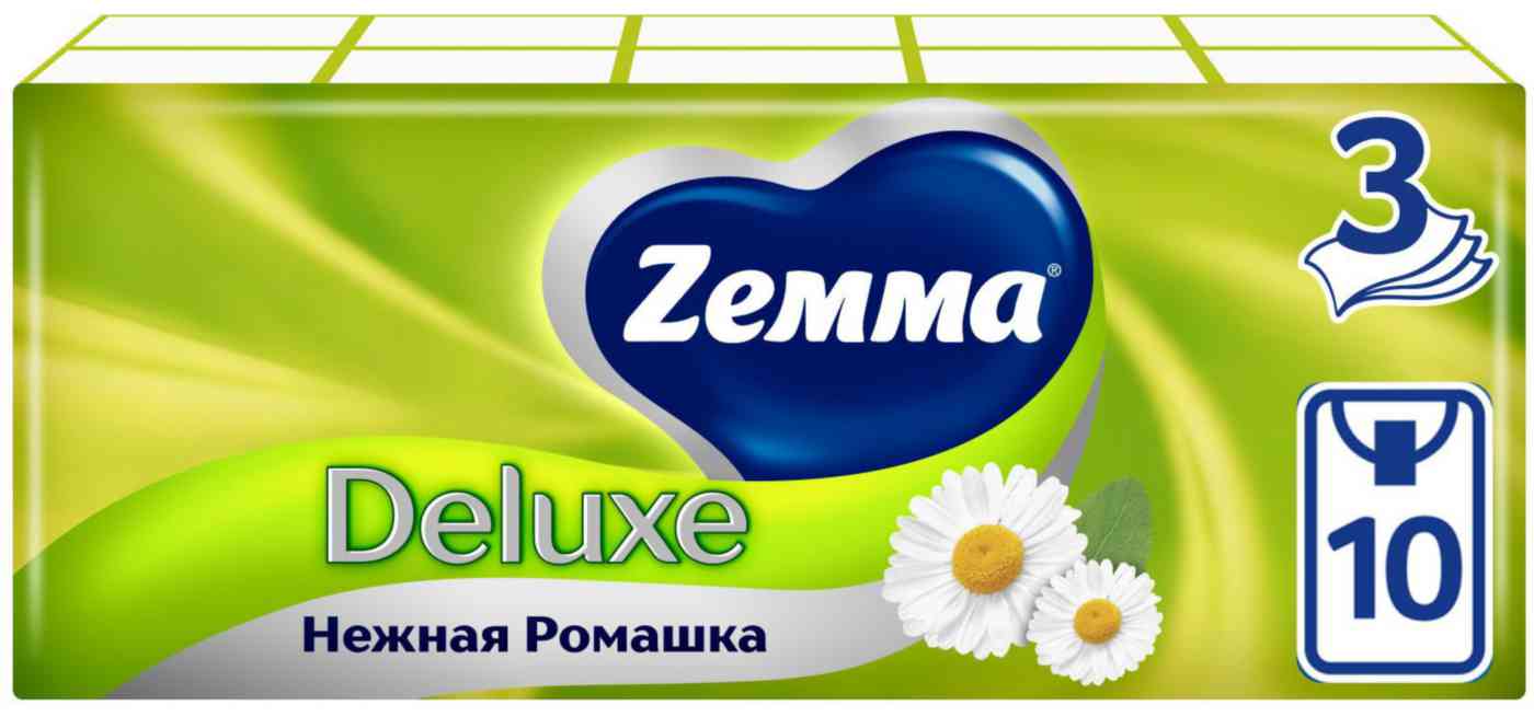 Платочки бумажные носовые Zemma Deluxe Нежная ромашка 3 слоя
Платочки бумажные носовые Zemma Deluxe Нежная ромашка 3 слоя