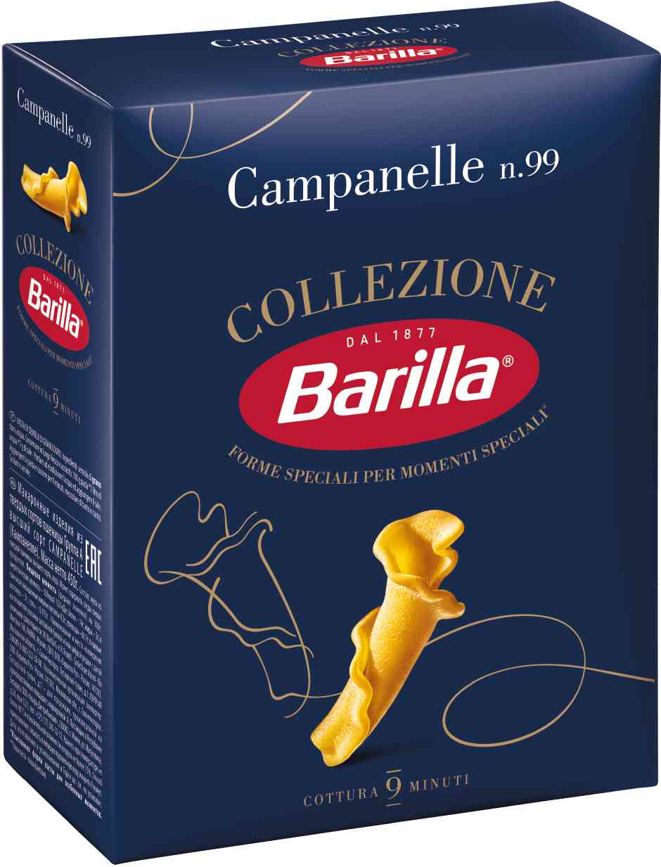 Макаронные изделия Barilla Campanelle из твёрдых сортов пшеницы
Макаронные изделия Barilla Campanelle из твёрдых сортов пшеницы