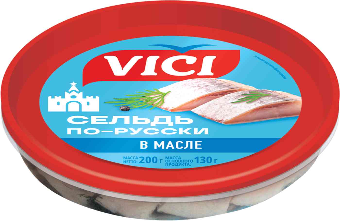 Сельдь по-русски Vici филе-кусочки в масле Россия
Сельдь по-русски Vici филе-кусочки в масле Россия