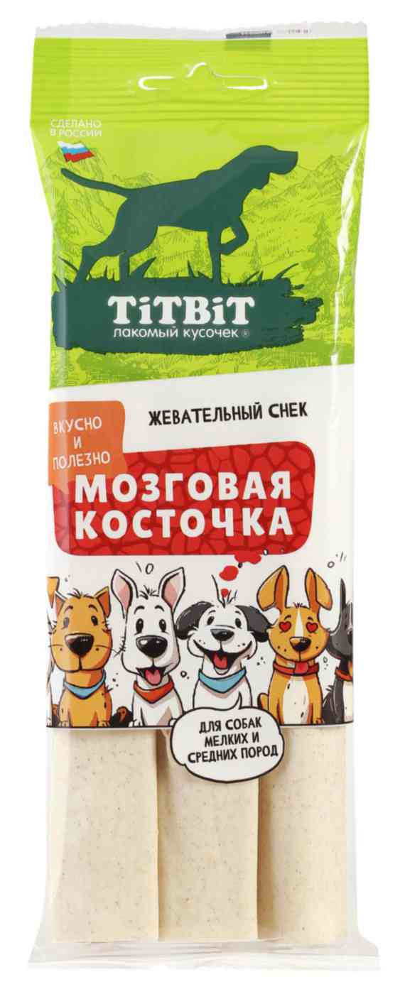 Лакомство для собак мелких и средних пород TiTBiT Мозговая косточка
Лакомство для собак мелких и средних пород TiTBiT Мозговая косточка