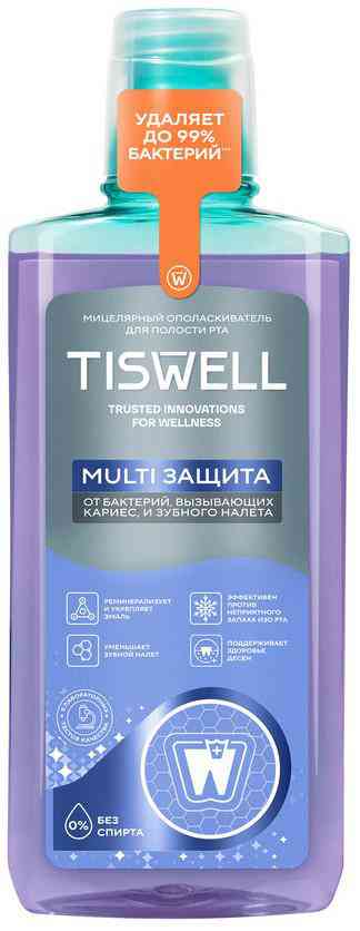 Ополаскиватель для полости рта Tiswell Multi Защита от бактерий
Ополаскиватель для полости рта Tiswell Multi Защита от бактерий