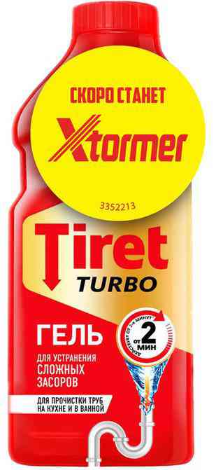 Гель для труб Tiret Turbo для устранения сложных засоров
Гель для труб Tiret Turbo для устранения сложных засоров