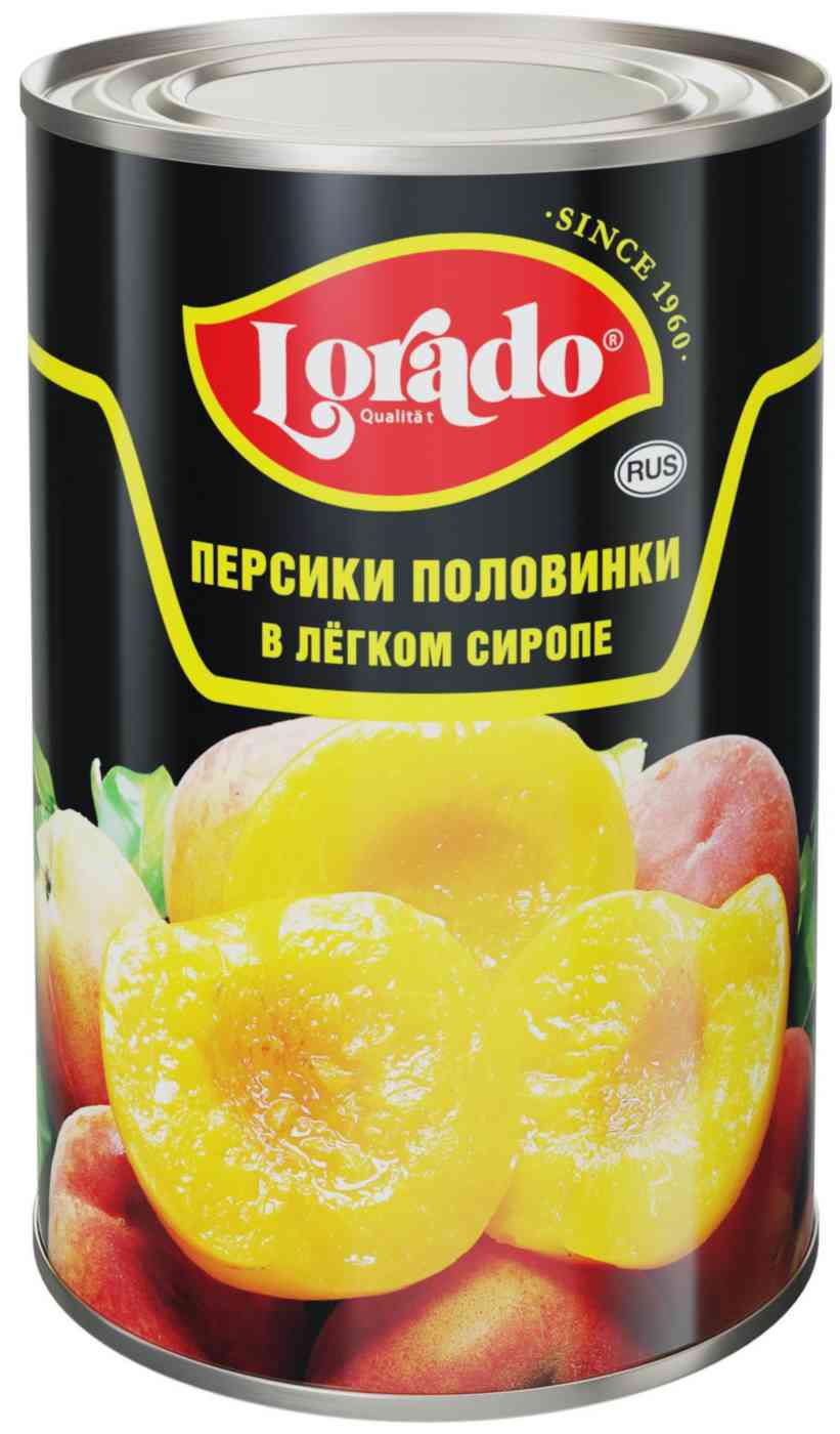 Персик Lorado половинки в сиропе 
Персик Lorado половинки в сиропе