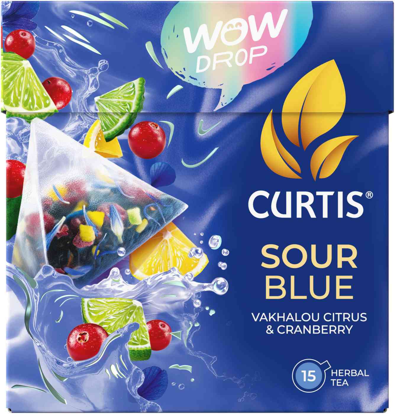 Фруктово-травяной чай Curtis Wow Drop Sour Blue с ароматом тайского лайма клюквы и цедрой цитрусовых
Фруктово-травяной чай Curtis Wow Drop Sour Blue с ароматом тайского лайма клюквы и цедрой цитрусовых