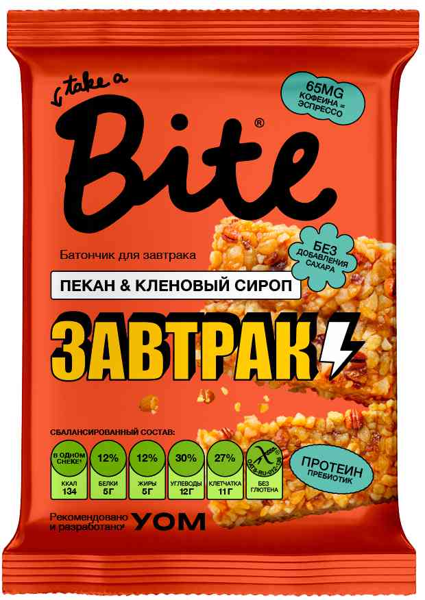 Батончик злаково-ореховый Take a Bite Завтрак пекан-кленовый сироп без сахара
Батончик злаково-ореховый Take a Bite Завтрак пекан-кленовый сироп без сахара