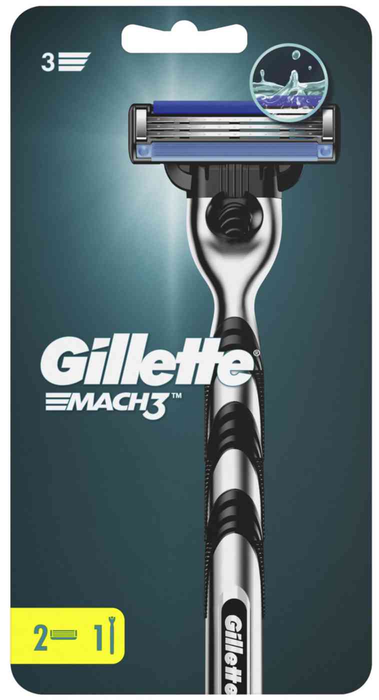Бритвенный станок Gillette Mach 3 с 2 сменными кассетами
Бритвенный станок Gillette Mach 3 с 2 сменными кассетами
