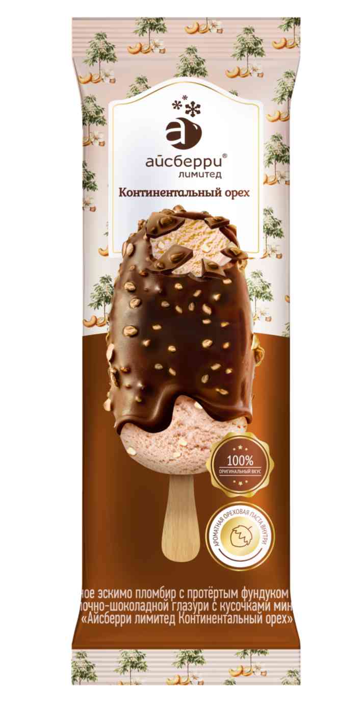 Мороженое эскимо Айсберри лимитед Континентальный орех