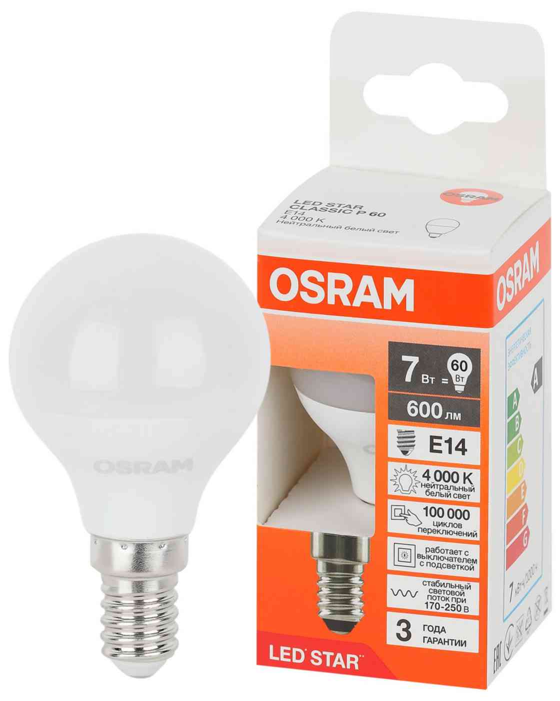 Лампа LED E14 Osram