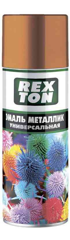 Эмаль металлик универсальная золотая REXTON