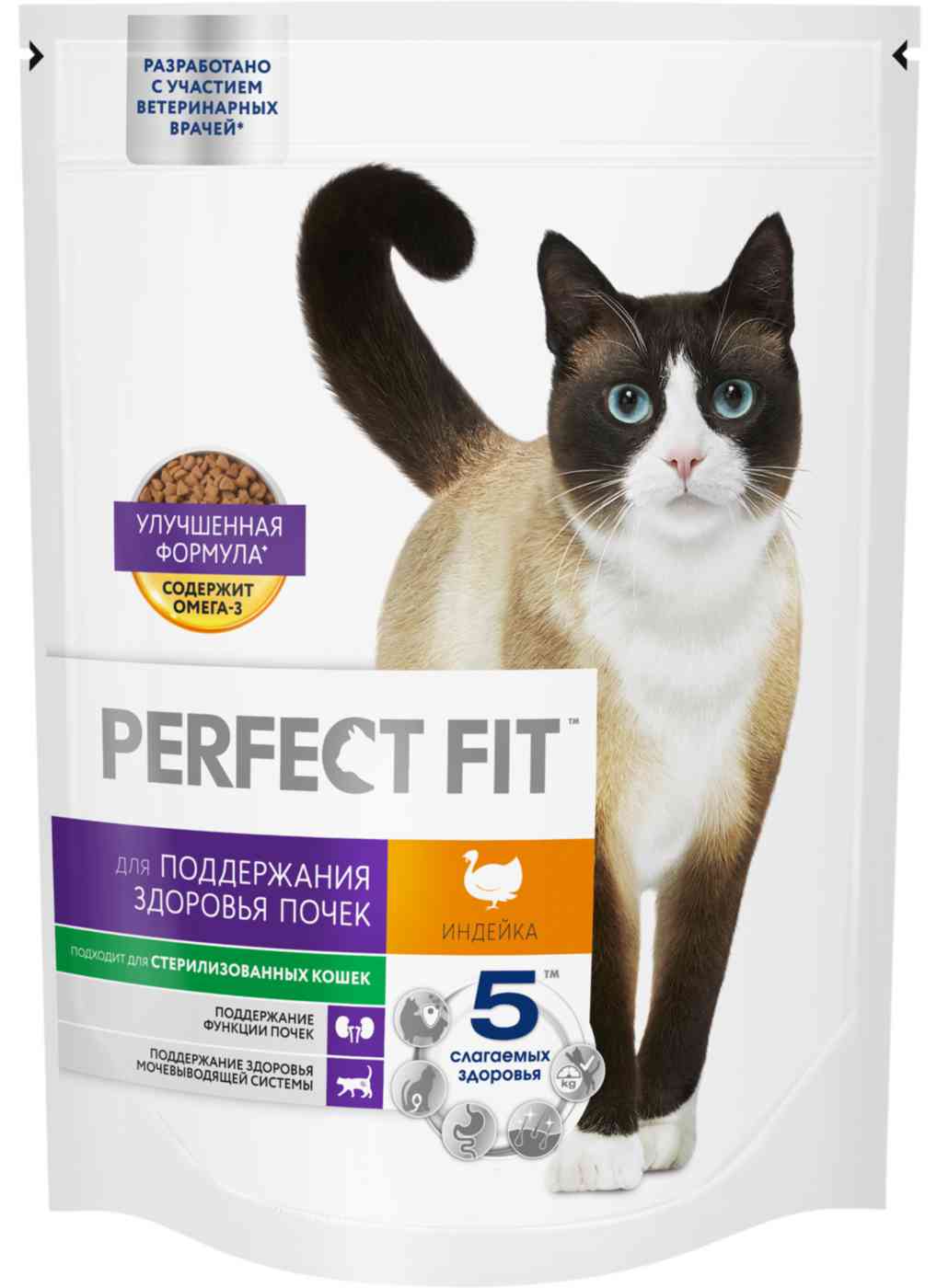 

Сухой корм для кошек Perfect Fit Для поддержания здоровья почек индейка