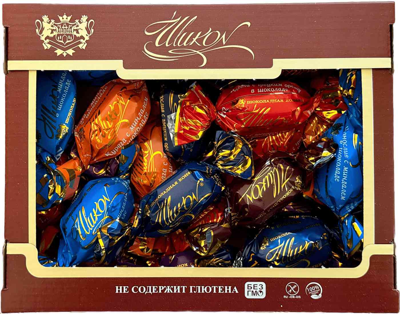 Конфеты Шикон сухофрукты с орехами в шоколаде без глютена