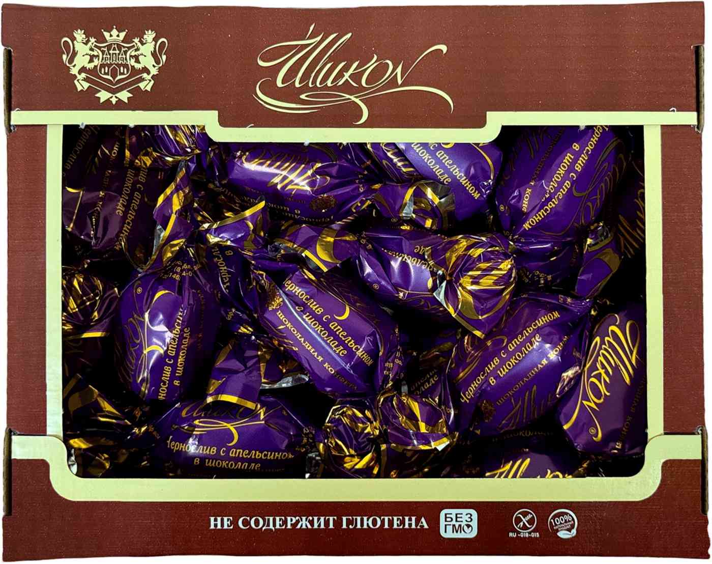 Конфеты Шикон чернослив в апельсиновом шоколаде без глютена
