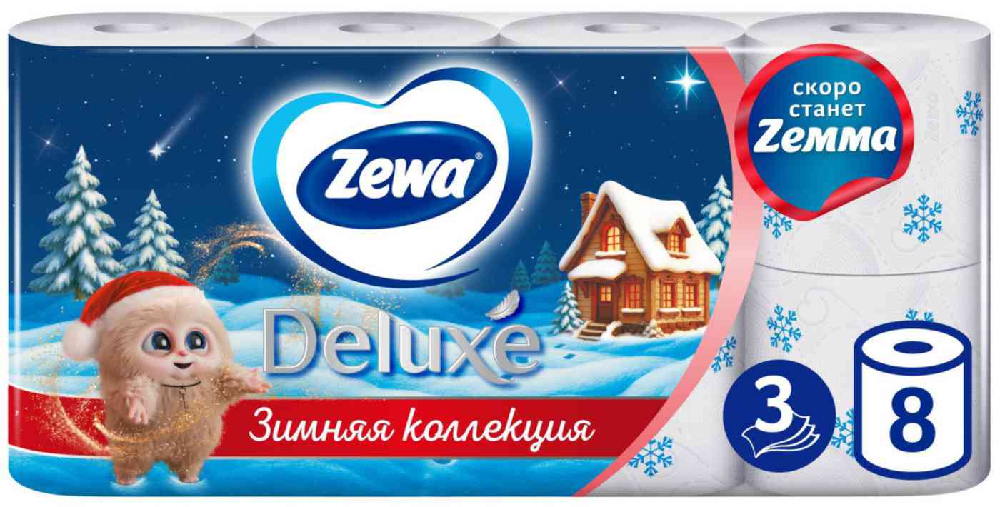 Туалетная бумага Zewa Deluxe без аромата 3 слоя 479₽