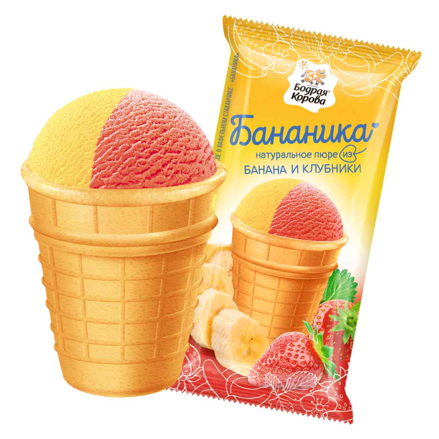 Мороженое Бодрая корова Парфе Бананика