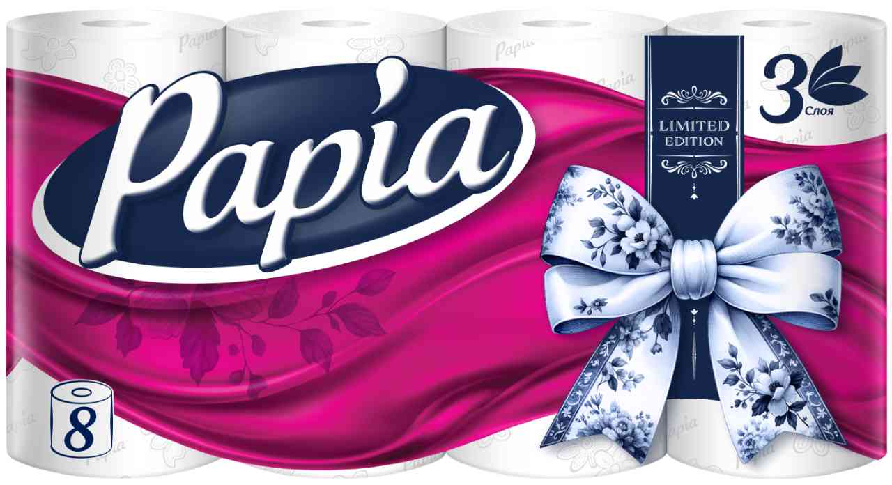 

Туалетная бумага Papia белая 3 слоя