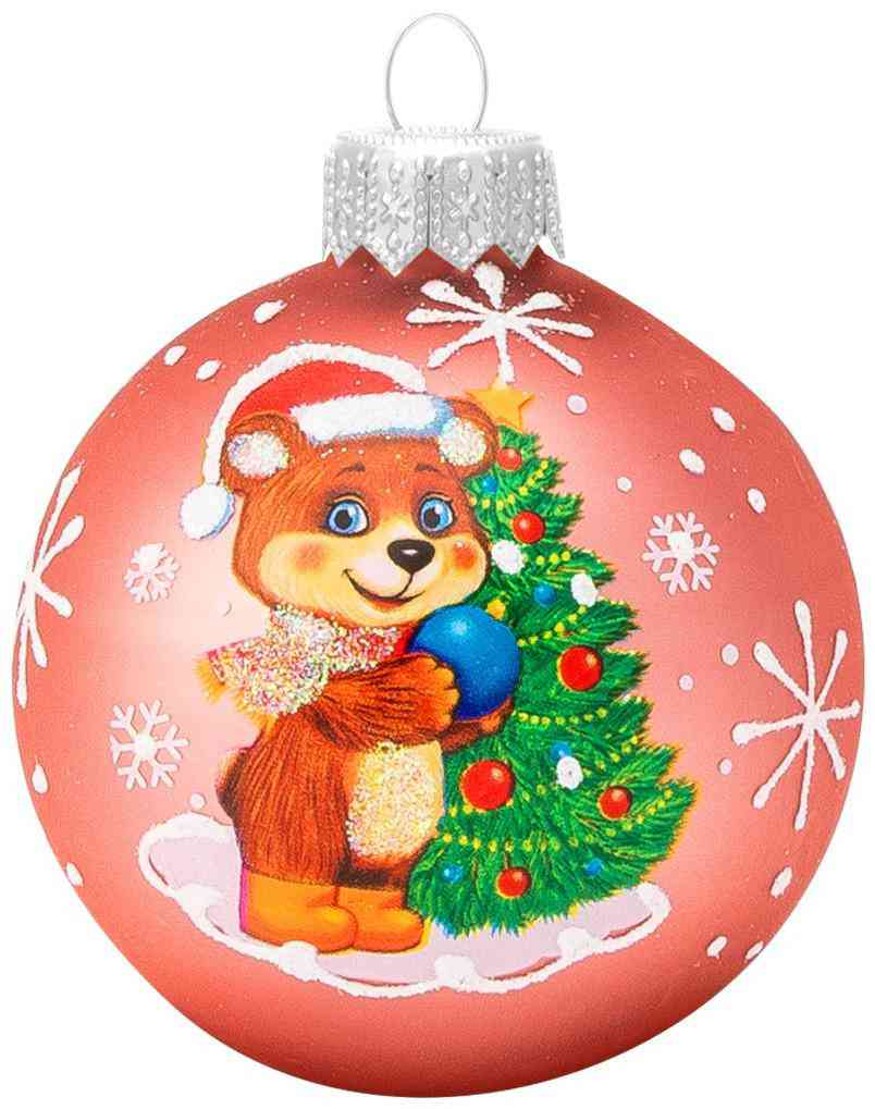 

Ёлочное украшение Коломеев Шар. Медвежонок у ёлочки, стекло