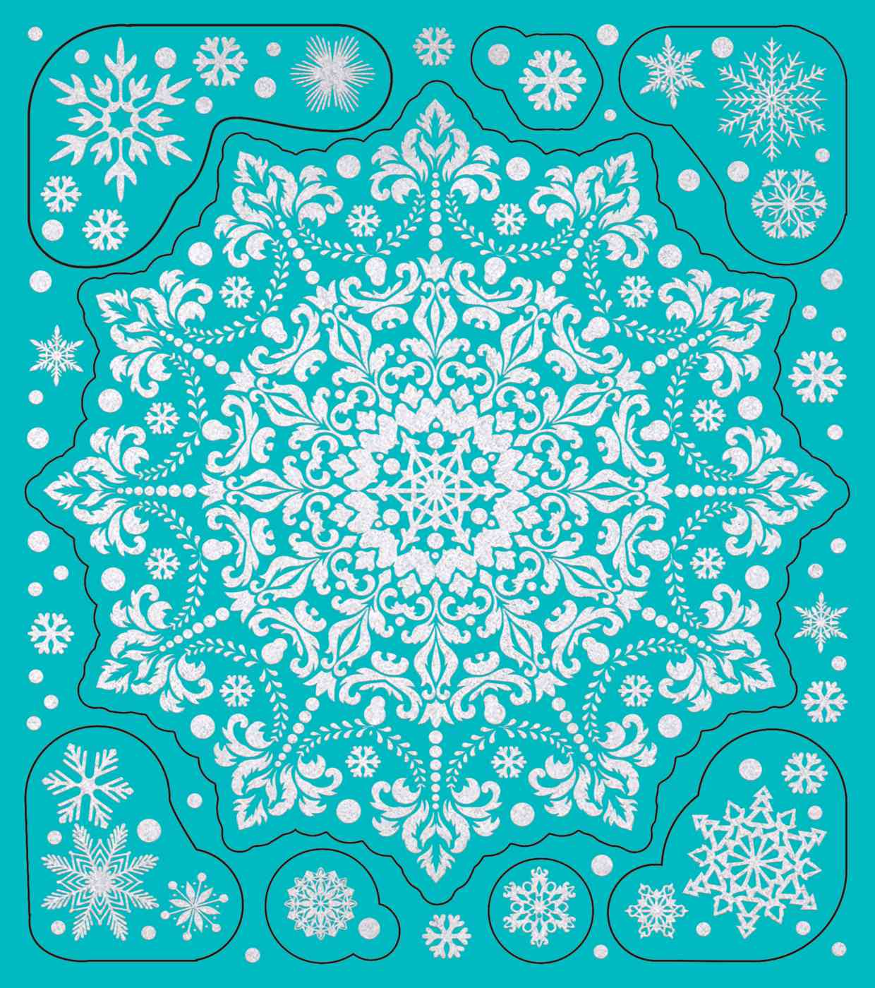 

Набор наклеек новогодних Феникс Презент Снежинки