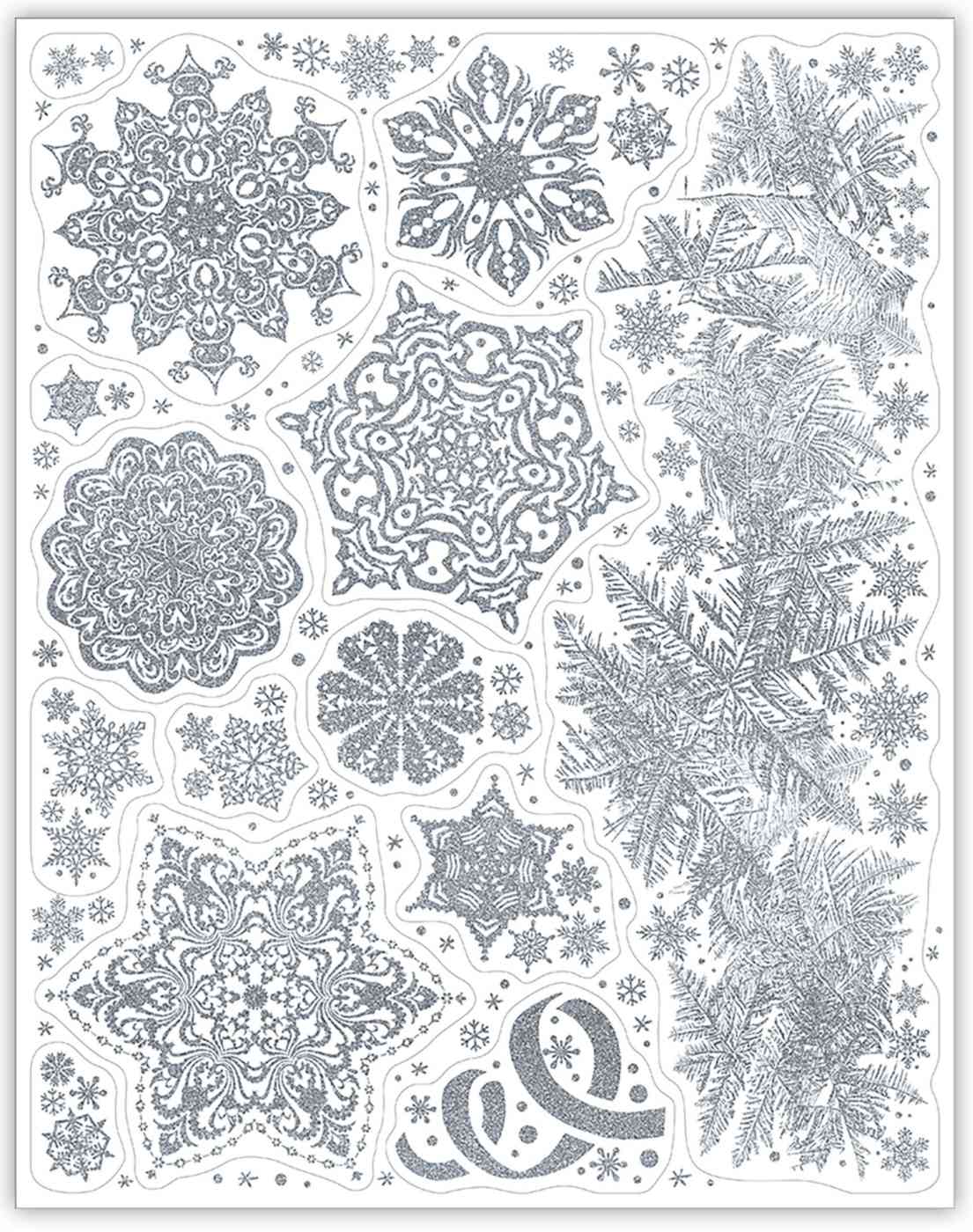 

Набор наклеек новогодних Феникс Презент серебристые