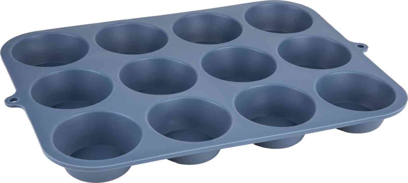 

Форма для кексов силиконовая 12 ячеек × 6,5 см цвет: голубая дымка