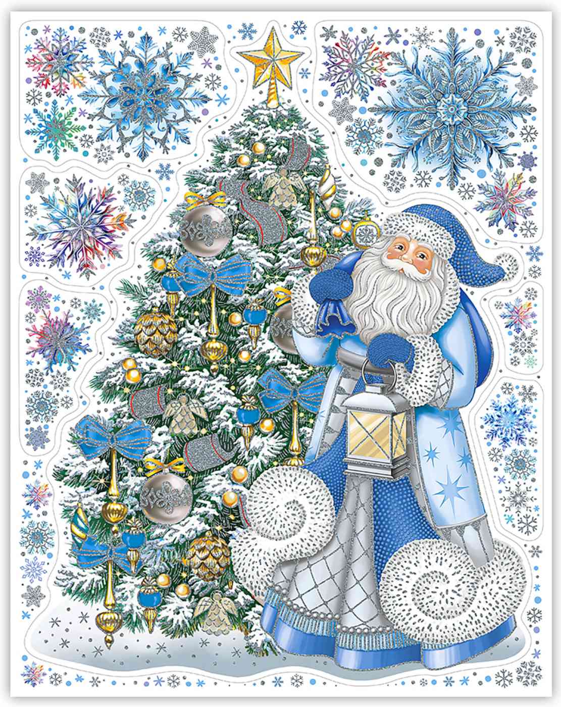 

Набор наклеек новогодних Феникс Презент Дед Мороз с ёлкой