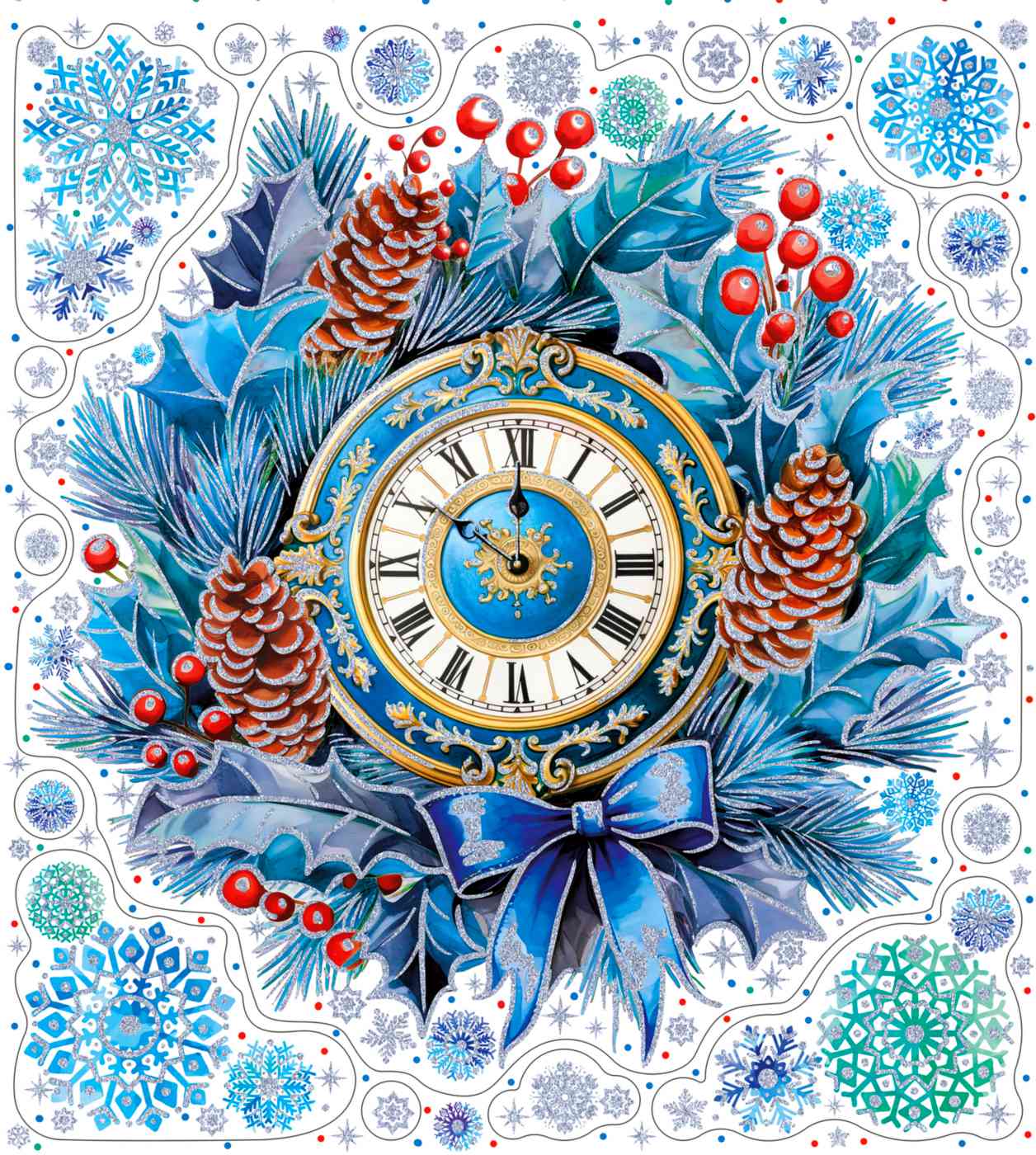 

Набор наклеек новогодних Феникс Презент Венок