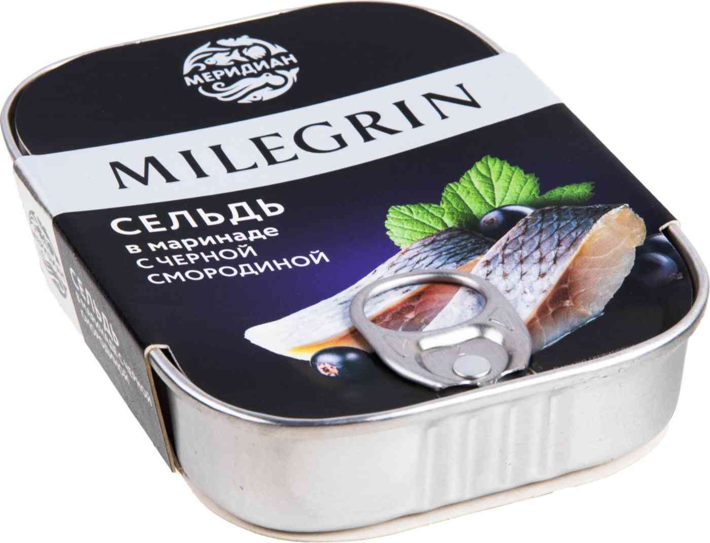 Сельдь Milegrin филе-кусочки в маринаде с черной смородиной