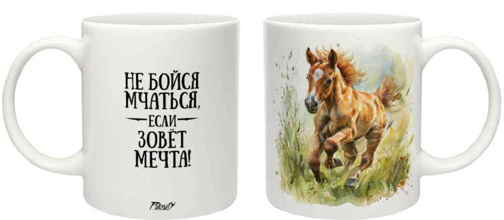 Кружка керамическая Не бойся мчаться цвет белый 312₽