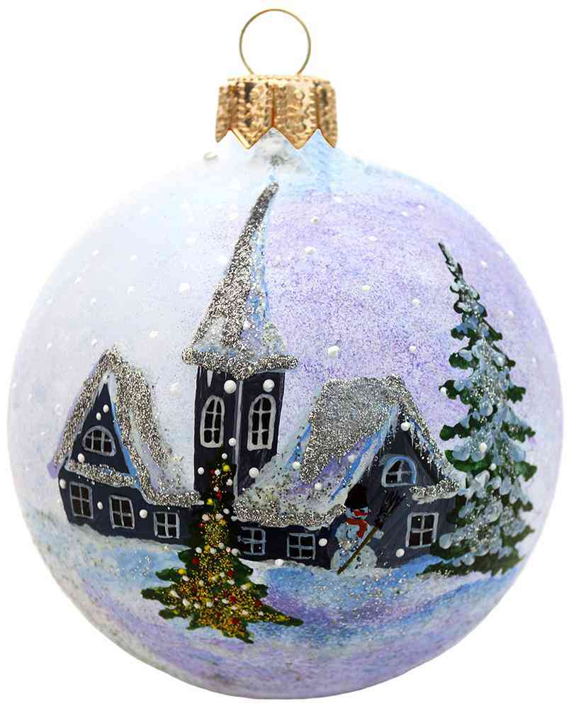 

Ёлочное украшение Evis Шар Зимний пейзаж, стекло
