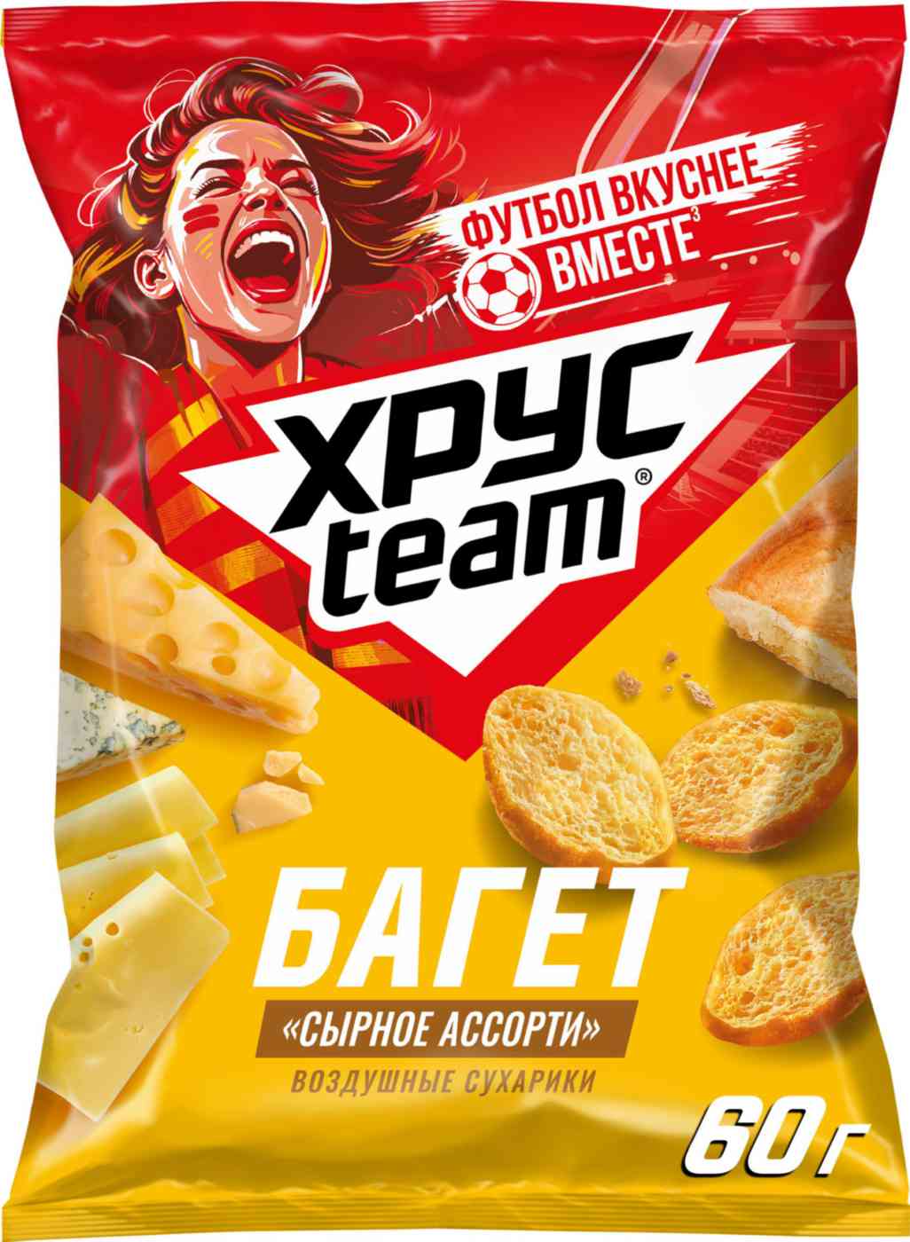 Сухарики багет ХрусTeam Сырное ассорти 50₽