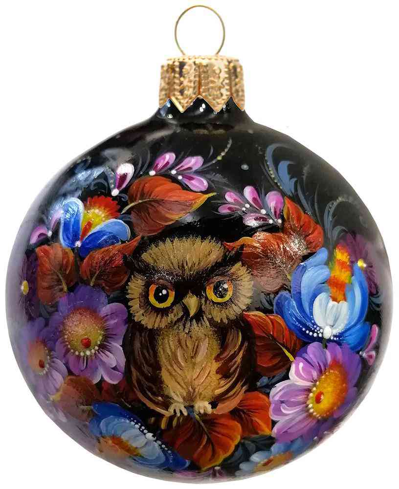 

Ёлочное украшение Evis Шар Сова, стекло