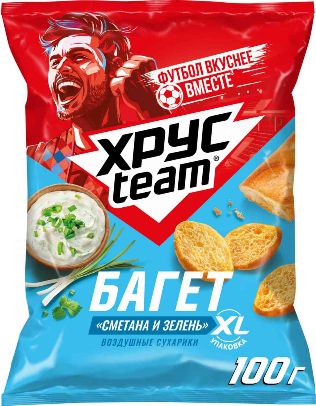 

Сухарики ХрусTeam Багет Сметана и зелень