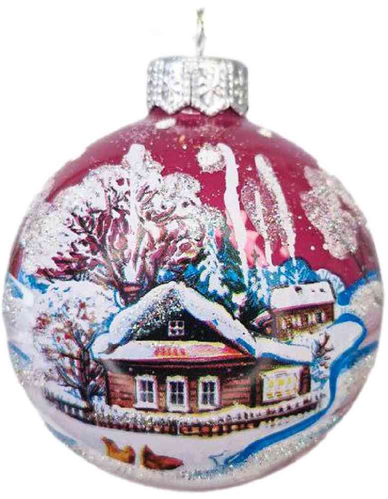 

Ёлочное украшение Коломеев Шар. Крестьянские домики, стекло
