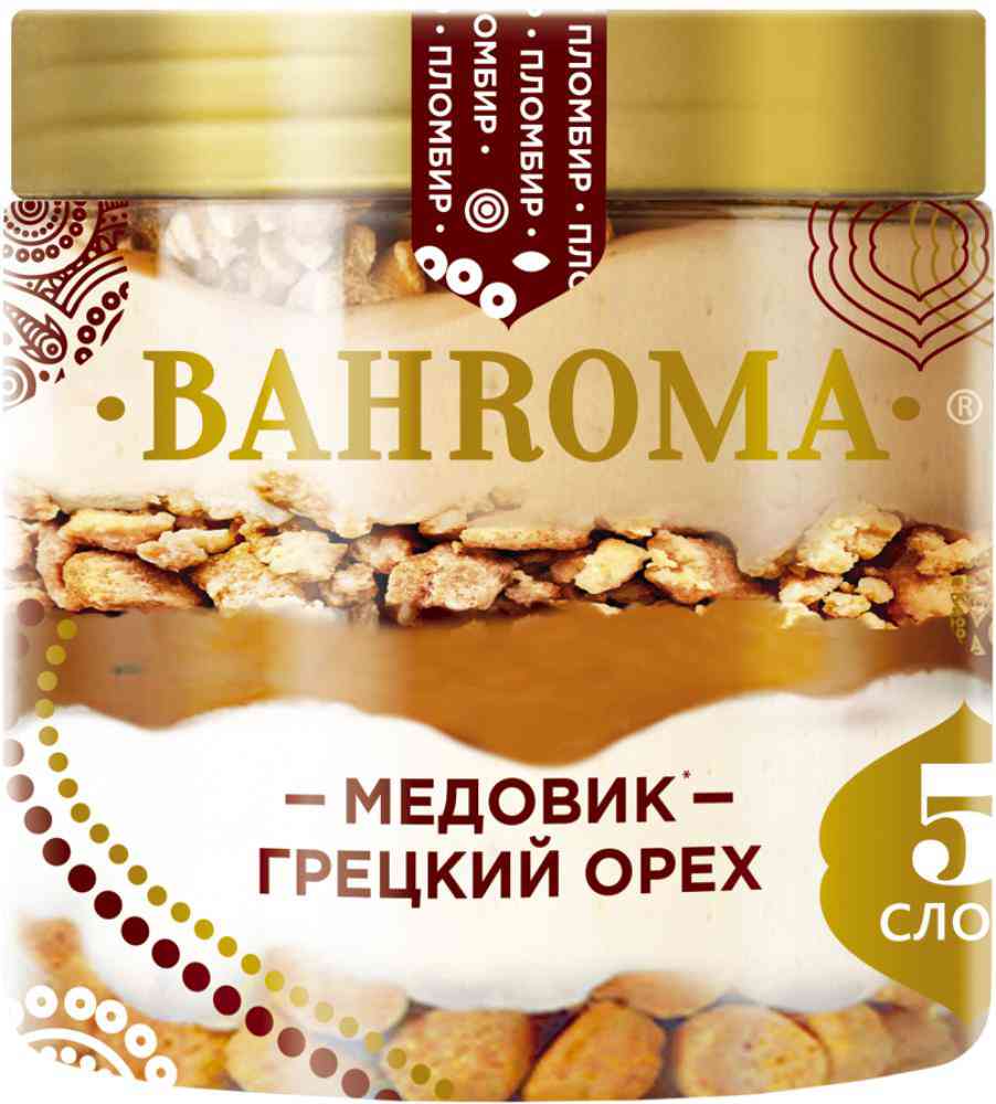 Мороженое пломбир с пряником Bahroma Медовик - Грецкий орех