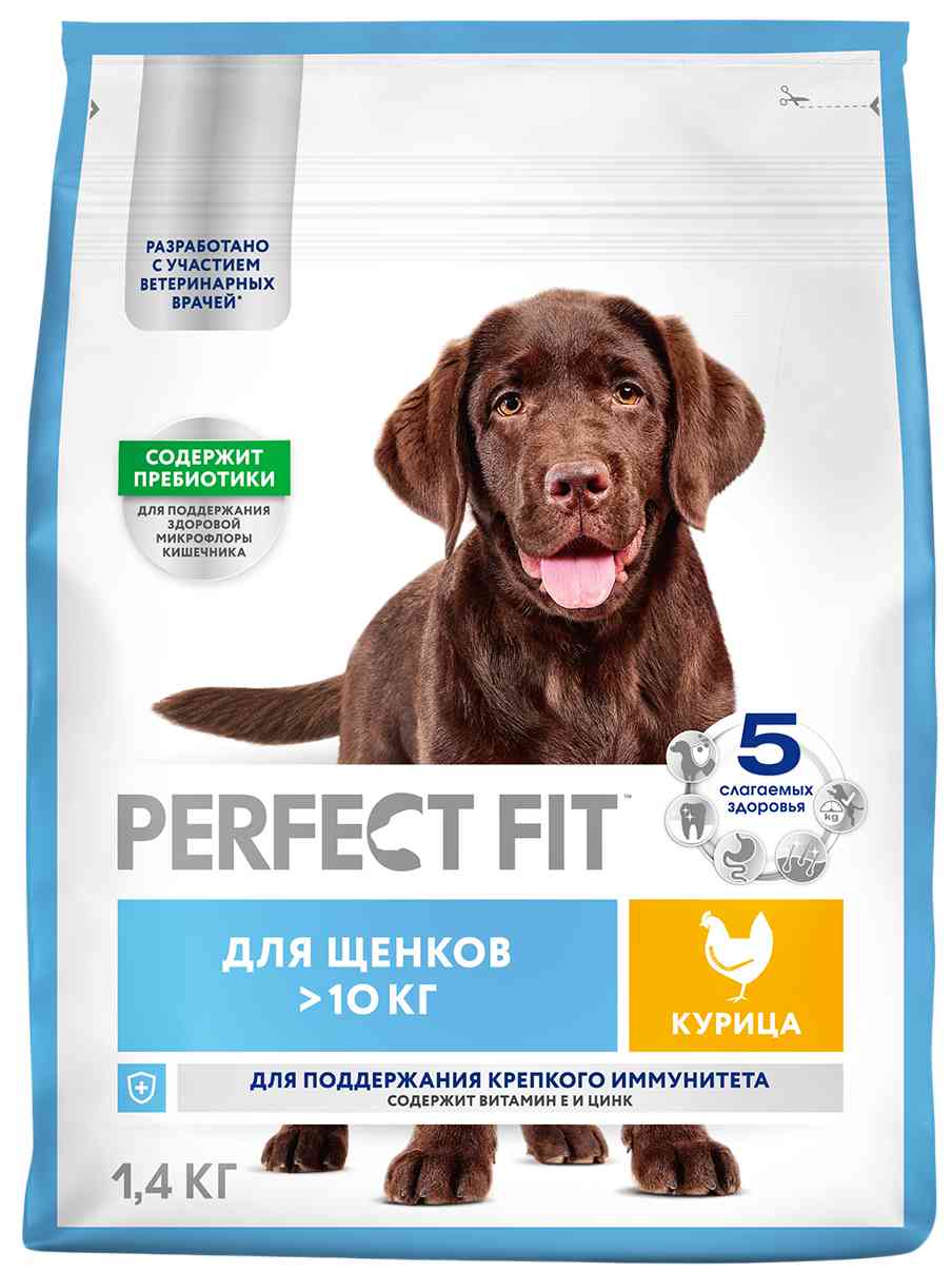 

Сухой корм для щенков средних и крупных пород Perfect Fit курица