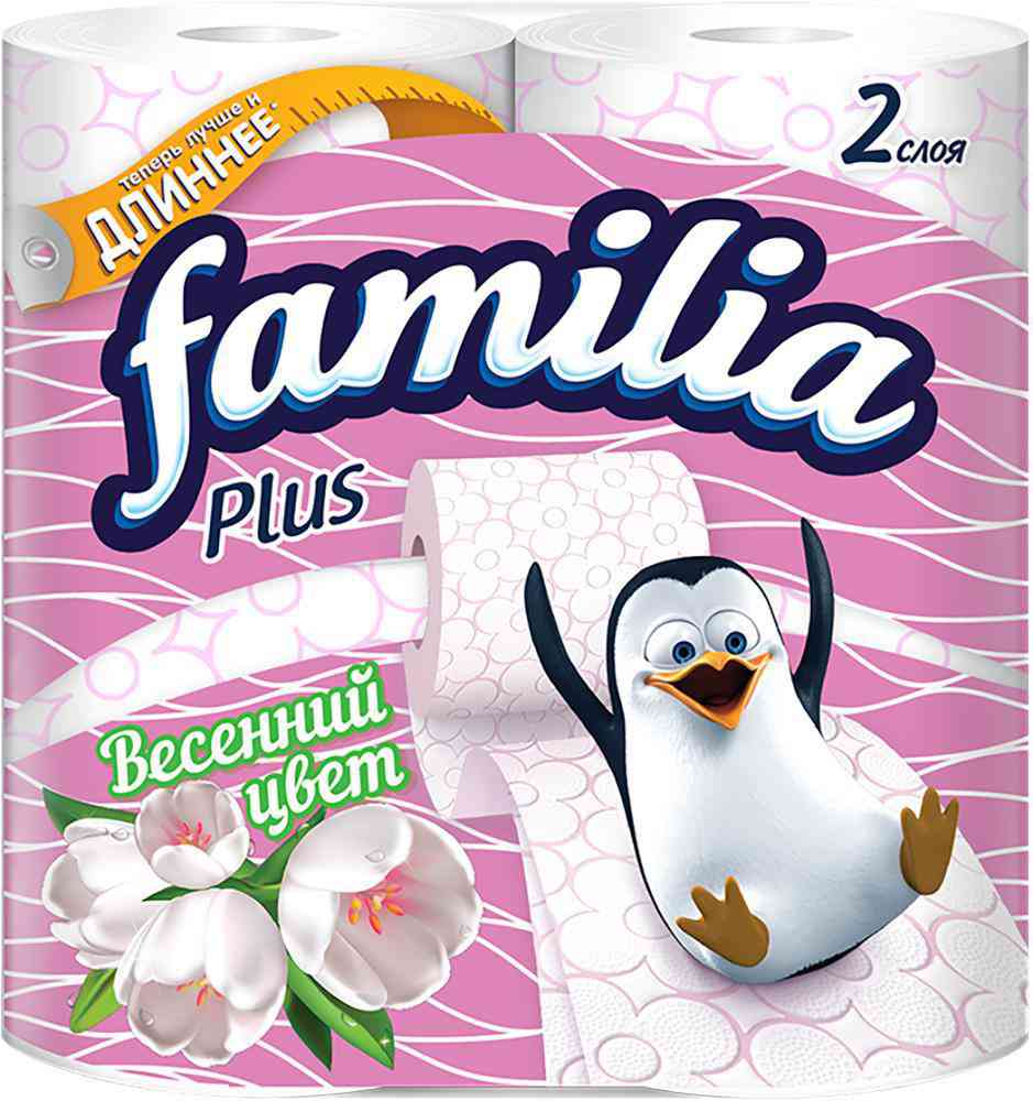 Туалетная бумага Familia Plus Весенний цвет 2 слоя 132₽