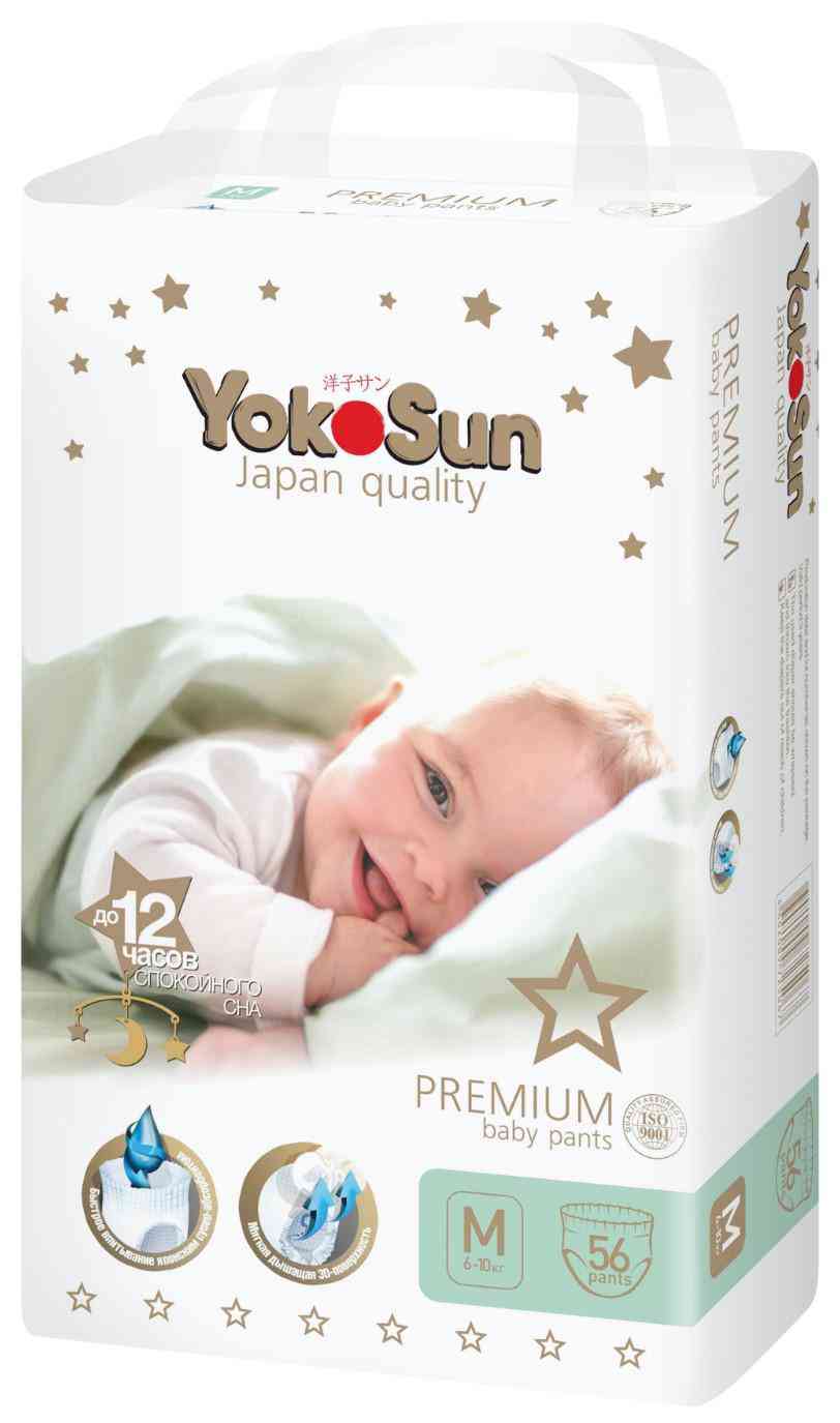 

Подгузники-трусики YokoSun Premium M (6-10 кг)