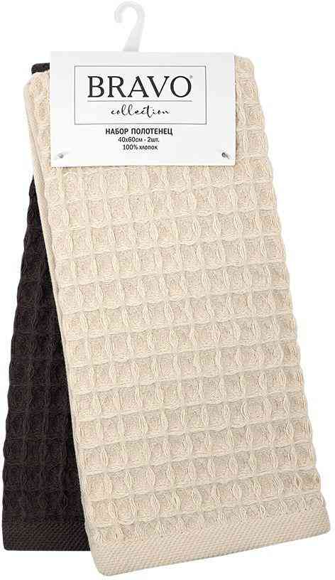 

Набор полотенец, цвет бежевый, темно-коричневый, 40х60см