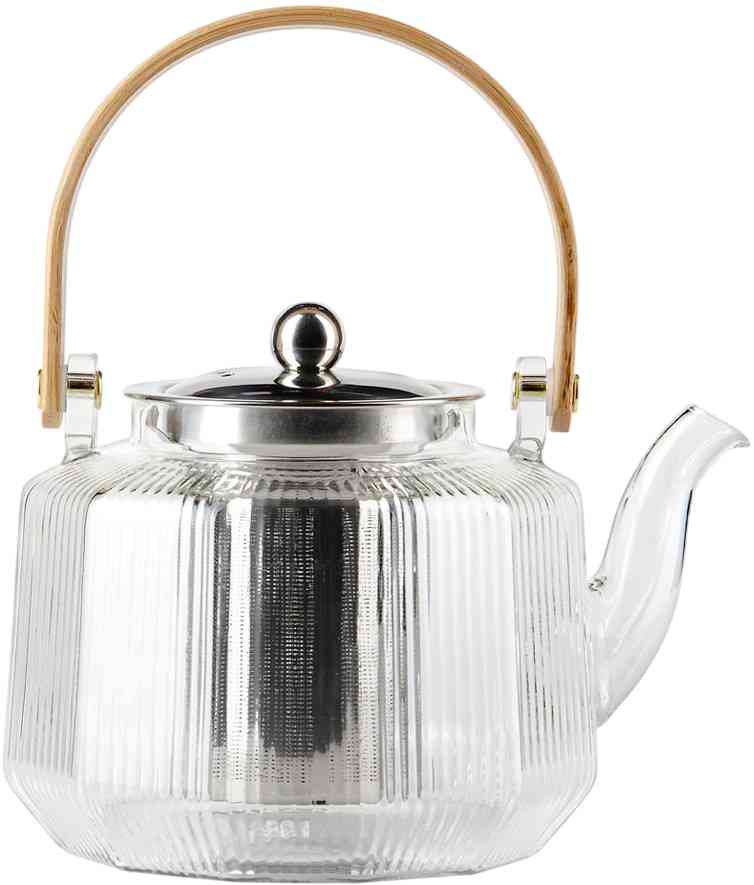 

Чайник заварочный стеклянный Barouge с деревянной ручкой, цвет: прозрачный