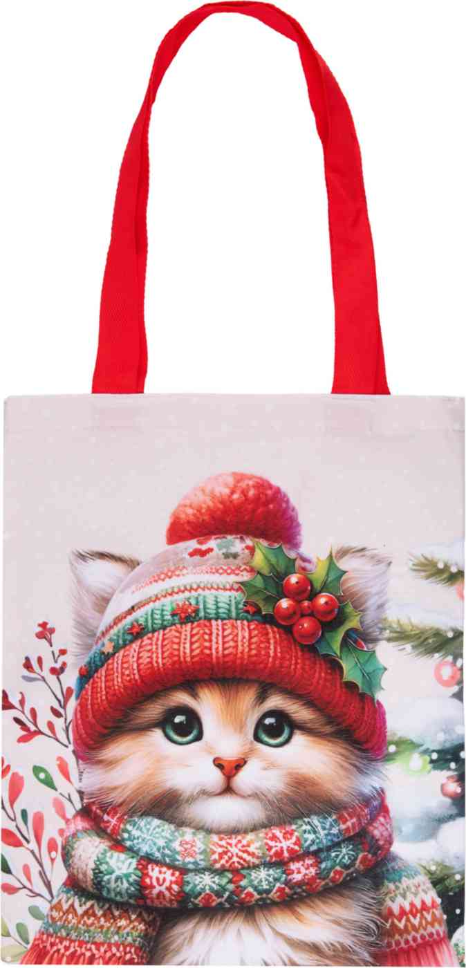 

Сумка-шоппер текстильная Зимний котик