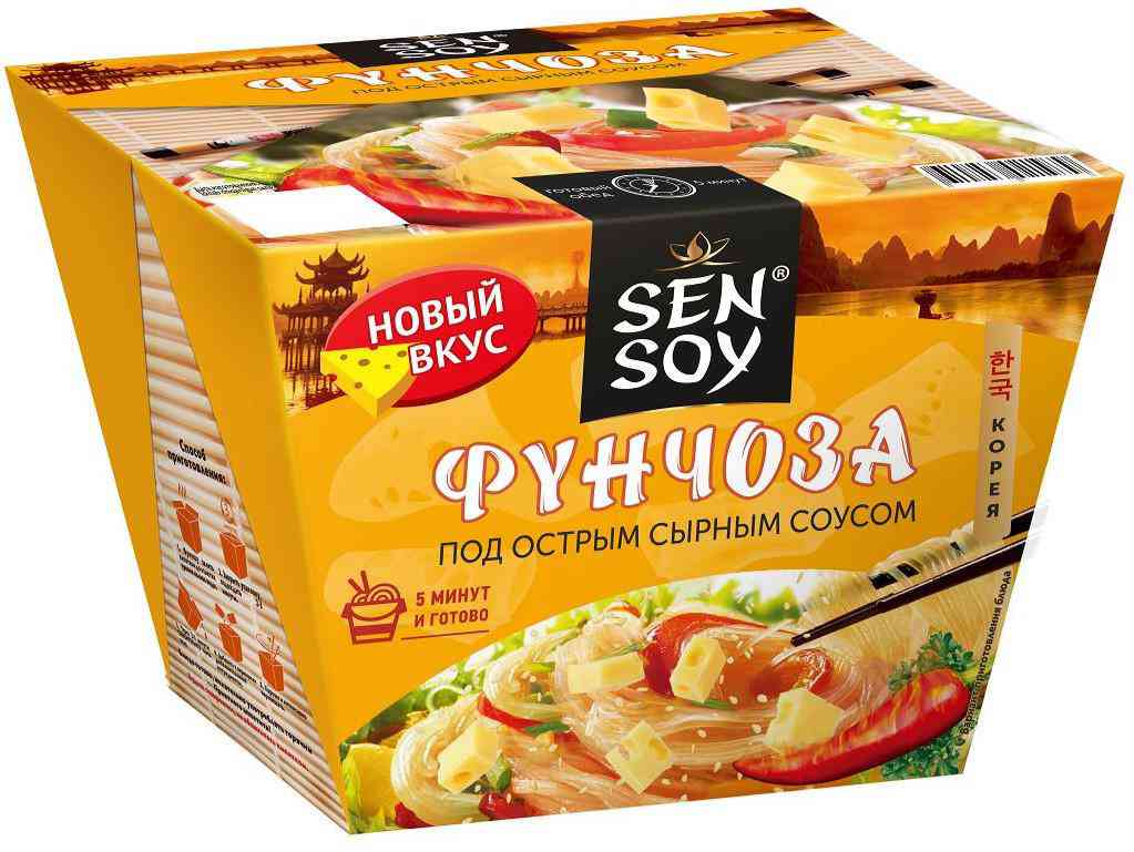 Фунчоза Sen Soy под острым сырным соусом