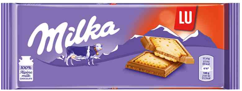 Шоколад молочный Milka Лу с печеньем